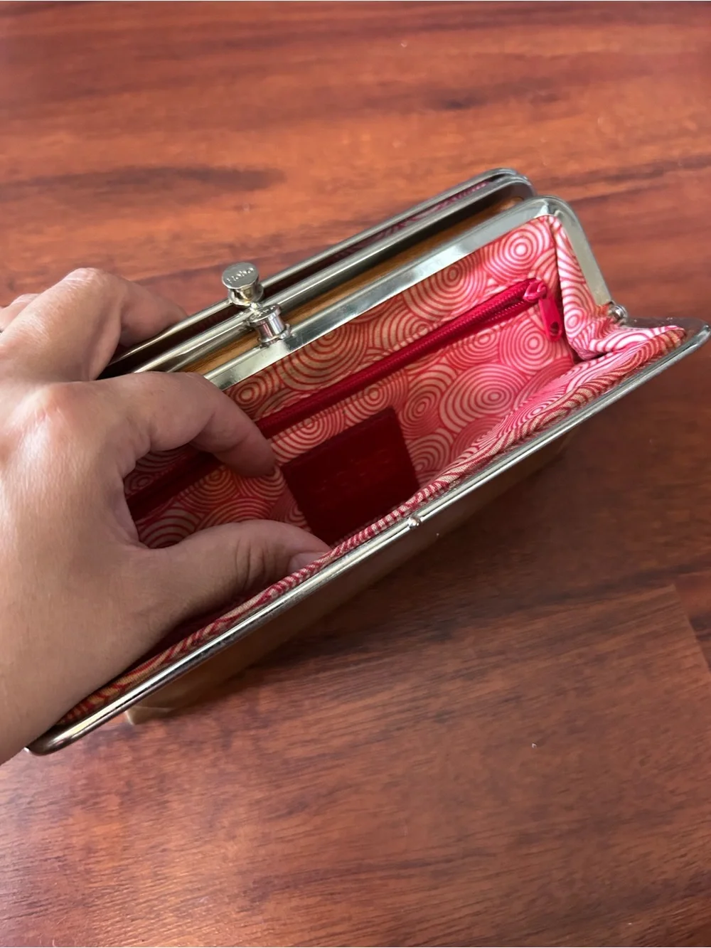 Hobo Lauren Leather Clutch Tan Brown Wallet
